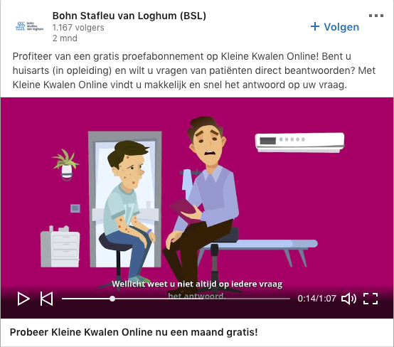Videoadvertentie-LinkedIn-social-media-campagne-Kleine-Kwalen-Online