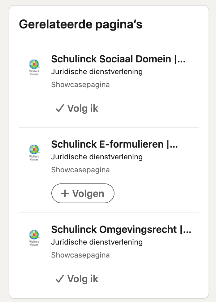LinkedIn showcasepagina's Schulinck
